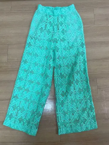Maison Special 그린 컬러 레이스 팬츠