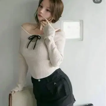 Andmary Sheena 니트 탑스 핑크