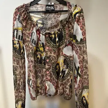 미사용 새상품 JPG 고르티에 꽃무늬 프린트 긴팔 상의