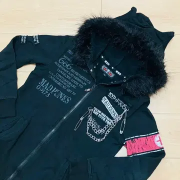 MAD PUNKS 후드 부착 후드티 마드펑크 블랙 고양이 귀