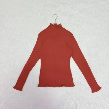 MOUSSY 리브 니트탑(F)/모 사용 포인트 컬러 레드