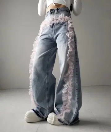 me+mu select 시어 프릴 데님 S 사이즈