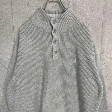 노티카 하프 버튼 코튼 니트 두꺼운 원단 빅사이즈 2XL