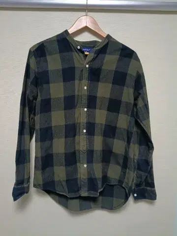 Gymphlex 올리브 그린 체크 플란넬 셔츠