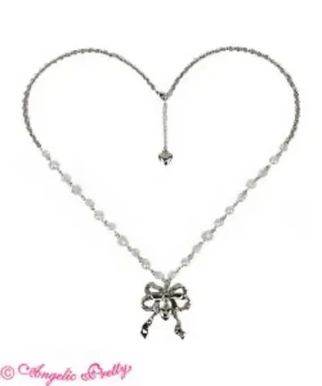 24시간 이내 익명 배송 AP Sweetie Ribbon 목걸이 실버