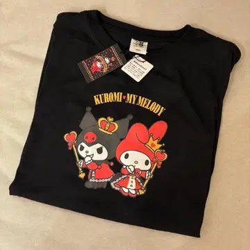 새상품 산리오 기념일 마켓 멜로쿠로 T셔츠 마이멜로디 쿠로미