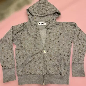 고양이 스컬 패턴 후드 부착 후드티 TSUMORI CHISATO