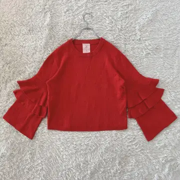 LOVE AND PEACE 긴팔 니트 프릴 플레어 소매