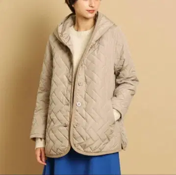 데셍 기하 퀼트 후디드 자켓