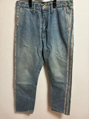 doublet 셀비지 라인 데님 팬츠