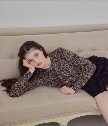 treat urself 레오파드 로즈 가디건