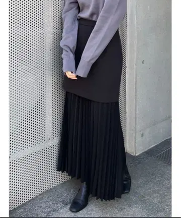 STYLIE MIXER 블랙 롱 스커트