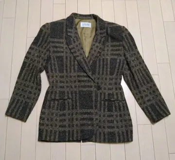 체크 무늬 테일러드 자켓 트위드 일본제 M