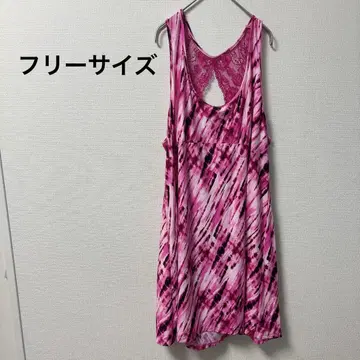 새상품급 여성용 핑크 계열 타이다이 패턴 탱크탑 [ 프리 ]