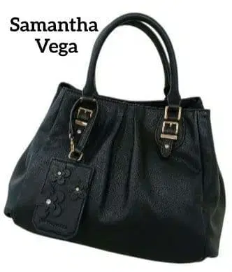 미사용 사만사 베가 꽃 모티브 패스 케이스 카드 케이스 포함 핸드백