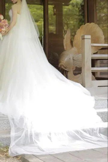 롱 기장 웨딩 베일 심플 3m