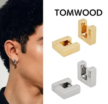 [ 남녀 공용 ] TomWood 톰우드 스퀘어 후프 스몰 귀걸이 골드