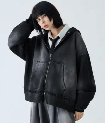 [ 새상품 ] VELNUS 빈티지 맨투맨 지퍼 후드티 S 사이즈