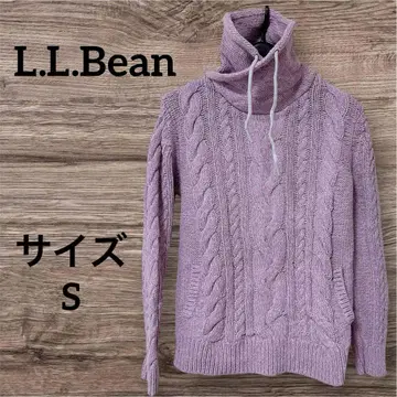 L.L.Bean 연보라 케이블 짜임 터틀넥 S