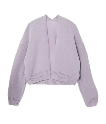 로우 게이지 숏 니트 가디건 라벤더