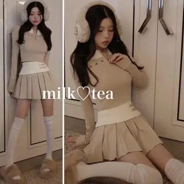 택 포함 새상품 다리치 베이지 프리 DARICH 니트 셋업 F