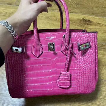 anne coquine(앙코키누 핑크) 크로커다일풍 숄더백