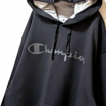 챔피온 Champion 로고 후드 맨투맨 블랙 L 구제 의류