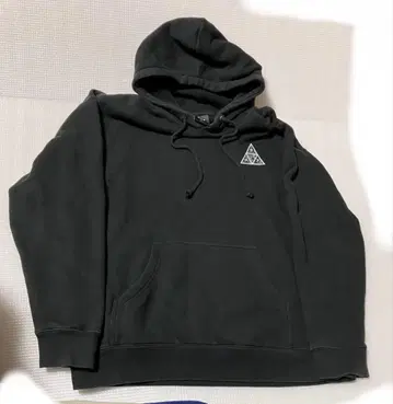 완판템 HUF 하프 풀오버 후드티 트라이앵글 로고 L 블랙 속기모