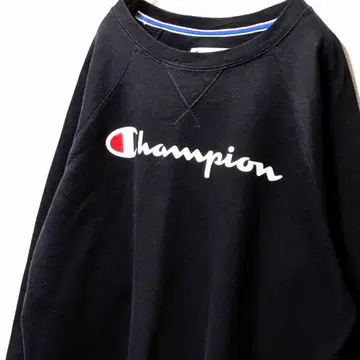 챔피온 Champion 로고 맨투맨 트레이닝복 블랙 L