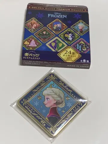 겨울왕국 금 배지 프리미엄 스퀘어 캔뱃지 [ 엘사 ]