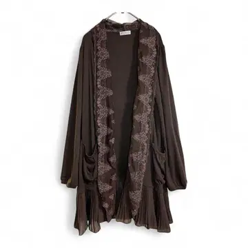 엑시즈팜 axes femme 프릴 레이스 가디건 브라운