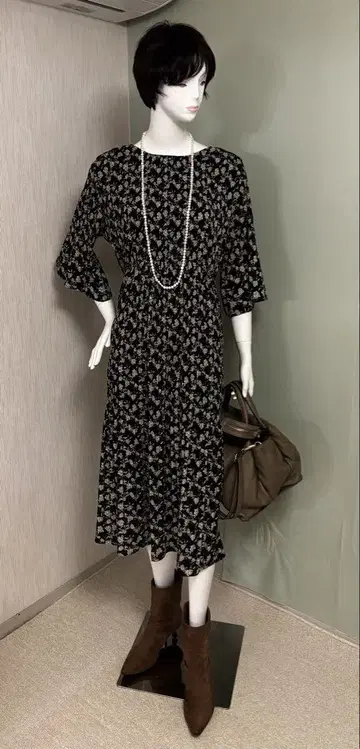 JOURNAL STANDARD relume 꽃무늬 7부 소매 롱 원피스