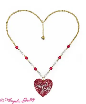 24시간 이내 익명 배송 AP Deco Heart 목걸이 빨간색 새상품급