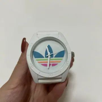 adidas 컬러풀 로고 화이트 워치