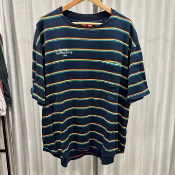 FLATLUX 보더 T셔츠 네이비