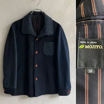 새상품급 MOJITO 헤링본 울 커버올 자켓 모히토