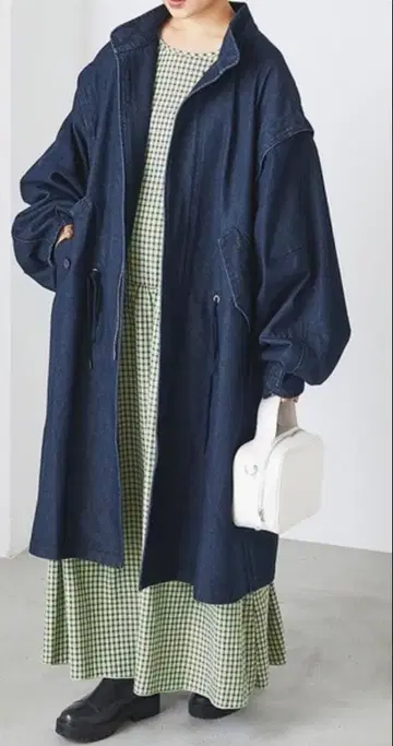 forksy. 2way 데님 모즈 코트 네이비