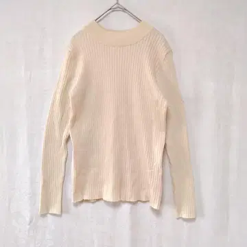 ikka 아이보리 리브 스웨터 L 심플 무지