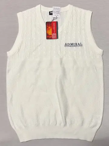 15400엔 어드미럴 케이블 패턴 V넥 베스트 M