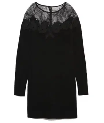 SNIDEL 시스루 자수 타이트 니트 원피스