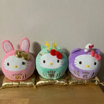 키티 야쿠르트 십이지 봉제 인형 3종 세트