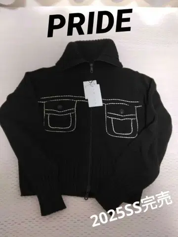 미사용 새상품 PRIDE 코튼 지퍼 니트