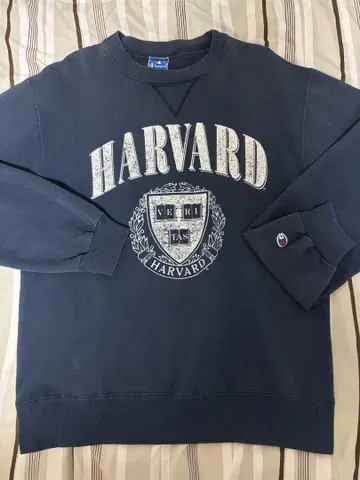 90s champion sweat 파랑 택 네이비 페이드 Harvard