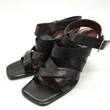 발리 샌들 하이힐 스트랩 블랙 36 사이즈 23cm