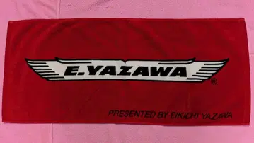 야자와 에이요시 페이스 타월 깃털 로고 레드 블랙 화이트