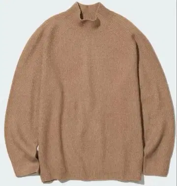 유니클로 3D 수플레 얀 모크넥 스웨터 XL 베이지