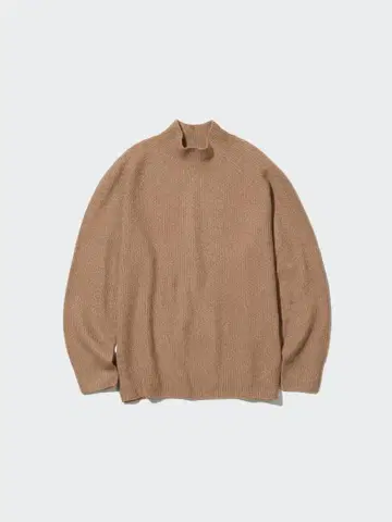 유니클로 3D 수플레 얀 모크넥 스웨터 XL 베이지