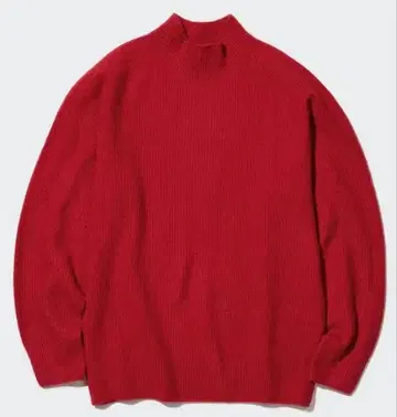 유니클로 3D 수플레 얀 모크넥 스웨터 XL 레드