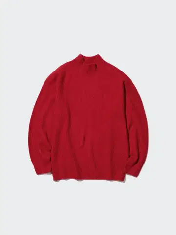 유니클로 3D 수플레 얀 모크넥 스웨터 XL 레드