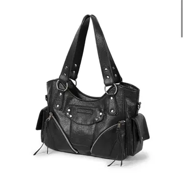 IUGAMAKARAS Studded Leather Shoulder Bag